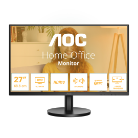 AOC B3 U27B3A IPS Monitor Profissional Plano, 68,6 cm (27"), 3840 x 2160 pixels 4K Ultra HD, 60Hz, HDMI, DisplayPort, Altifalantes Integrados, Preto - 4038986181495