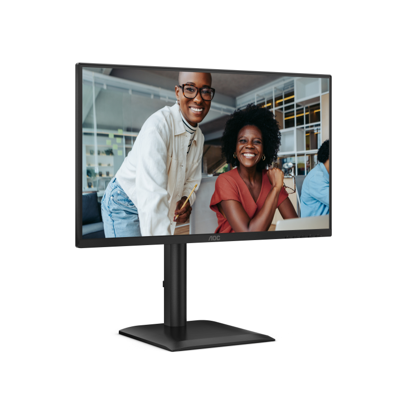 AOC 24E4U LED Monitor Profissional Plano, 60,5 cm (23,8"), 1920 x 1080 pixels Full HD, 120Hz, HDMI, DisplayPort, Ajuste de Altura, Pivot, Altifalantes Integrados, Preto - 4038986142779