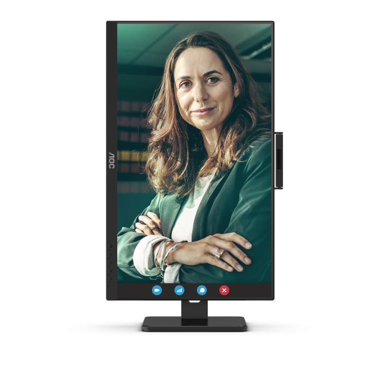 AOC Q27P3QW IPS Monitor Profissional Plano, 68,6 cm (27"), 2560 x 1440 pixels Quad HD, 100Hz, USB-C, DisplayPort, HDMI, Táctil, Ajuste de Altura, Pivot, Altifalantes Integrados, Preto - 4038986180764