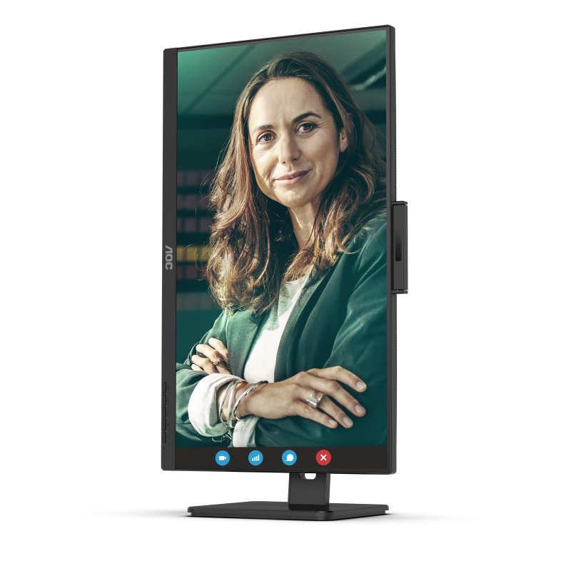 AOC Q27P3QW IPS Monitor Profissional Plano, 68,6 cm (27"), 2560 x 1440 pixels Quad HD, 100Hz, USB-C, DisplayPort, HDMI, Táctil, Ajuste de Altura, Pivot, Altifalantes Integrados, Preto - 4038986180764