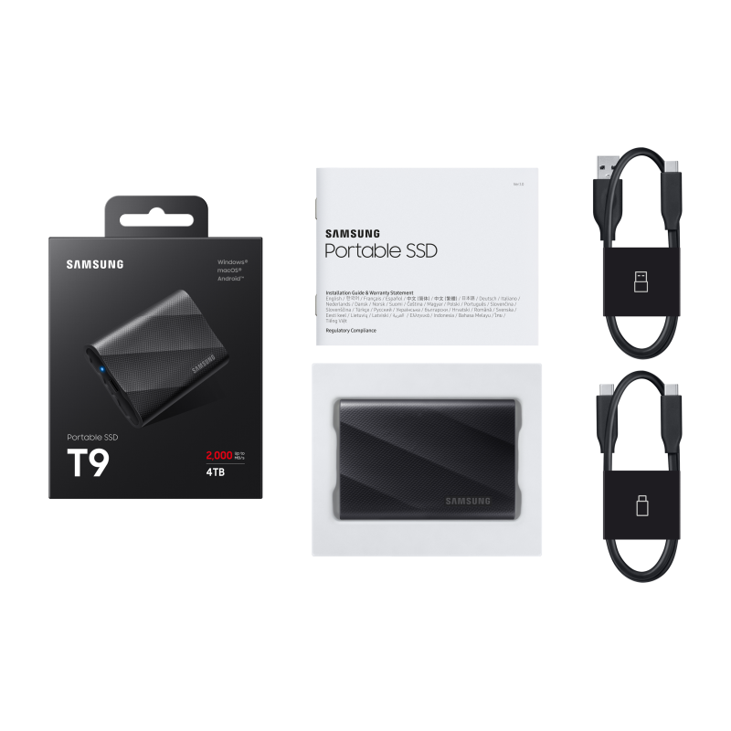 Samsung Portable T9 4 TB Disco Externo SSD USB 3.2 Preto - MU-PG4T0B/EU - 8806094914672