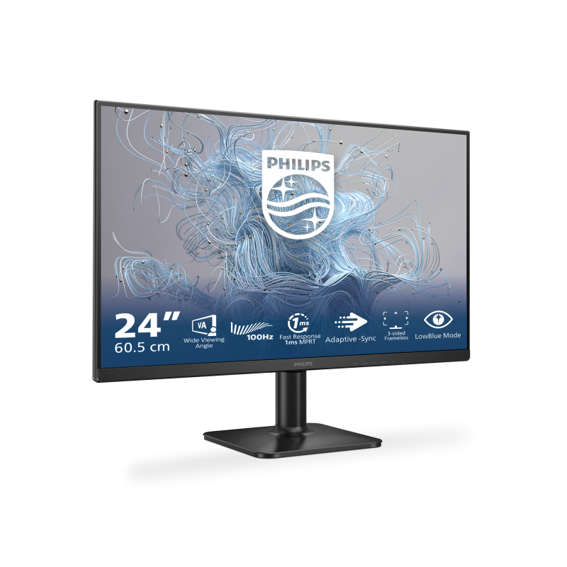 Philips 1000 series 24E2N1100LB LCD Monitor Profissional Plano, 60,5 cm (23.8"), 1920 x 1080 pixels Full HD, 100Hz, HDMI, Preto - 24E2N1100LB/00 - 8721038000351