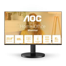 AOC B3 27B3CF2 LED Monitor Profissional Plano, 68,6 cm (27"), 1920 x 1080 pixels Full HD, 120Hz, USB-C, HDMI, Ajuste de Altura, Altifalantes Integrados, Preto - 4038986181457