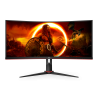 AOC G2 CU34G2XP VA Monitor Gaming Curvo, 86,4 cm (34"), 3440 x 1440 pixels UltraWide Quad HD, 180Hz, USB-C, DisplayPort, HDMI, Ajuste de Altura, Giratório, Preto - CU34G2XP/BK - 4038986111331