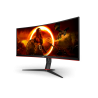 AOC G2 CU34G2XP VA Monitor Gaming Curvo, 86,4 cm (34"), 3440 x 1440 pixels UltraWide Quad HD, 180Hz, USB-C, DisplayPort, HDMI, Ajuste de Altura, Giratório, Preto - CU34G2XP/BK - 4038986111331