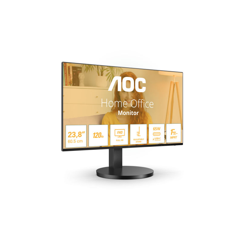 AOC B3 27B3CF2 LED Monitor Profissional Plano, 68,6 cm (27"), 1920 x 1080 pixels Full HD, 120Hz, USB-C, HDMI, Ajuste de Altura, Altifalantes Integrados, Preto - 4038986181457