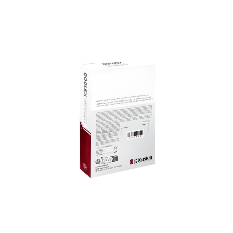 Kingston Technology XS1000 2TB Disco Externo SSD 2 TB USB 3.2 Preto - SXS1000/2000G - 0740617338508