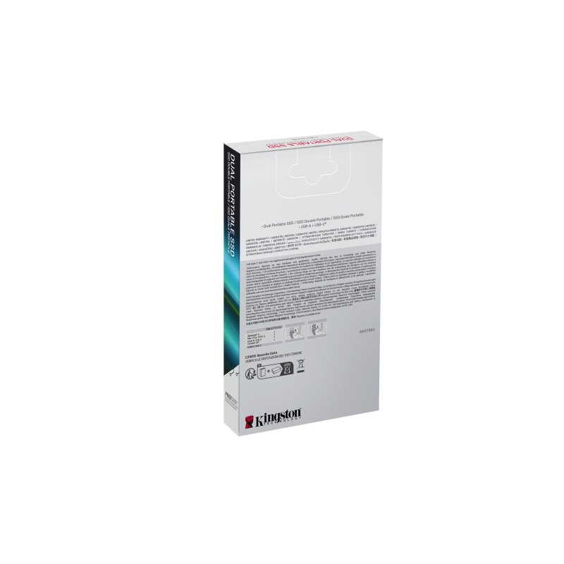 Kingston Technology Dual Portable 2TB Disco Externo SSD 2 TB USB 3.2 USB-C 3D TLC Preto, Vermelho - SPSD/2TB - 0740617352214