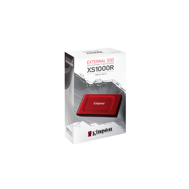 Kingston Technology XS1000 1TB Disco Externo SSD 1 TB USB 3.2 Vermelho - SXS1000R/1000G - 0740617343748