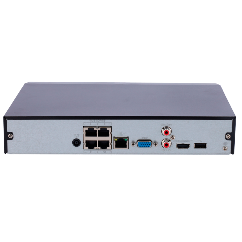 X-Security XS-NVR2104-4P-4AI Gravador NVR, 4 CH, 4 IP, 4 PoE, 12 MP, 80 Mbps, 1 HDD até 10 TB, HDMI Full HD e VGA, IA, WizSense - 8435325475219