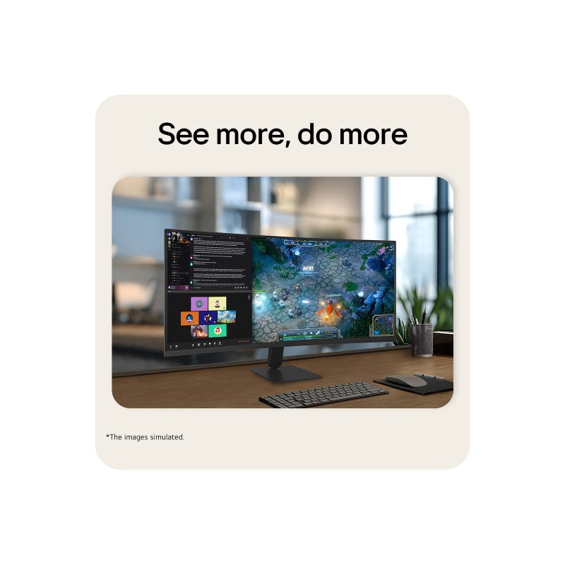 LG 34U601B-B Monitor Profissional UltraWide Curvo, 86,4 cm (34"), 3440 x 1440 pixels Dual WQHD, 120Hz, HDMI, DisplayPort, Ajuste de Altura, Preto - 34U601B-B.AEUQ - 8806096719312