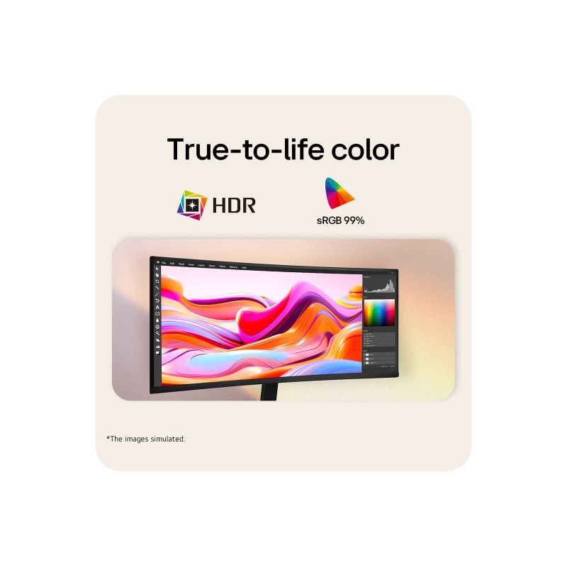 LG 34U601B-B Monitor Profissional UltraWide Curvo, 86,4 cm (34"), 3440 x 1440 pixels Dual WQHD, 120Hz, HDMI, DisplayPort, Ajuste de Altura, Preto - 34U601B-B.AEUQ - 8806096719312