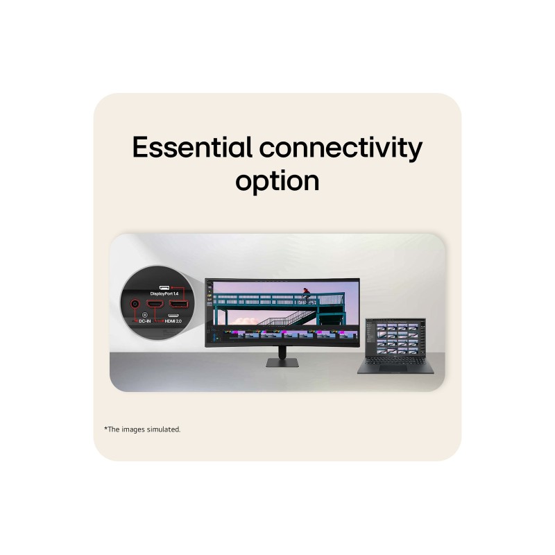 LG 34U601B-B Monitor Profissional UltraWide Curvo, 86,4 cm (34"), 3440 x 1440 pixels Dual WQHD, 120Hz, HDMI, DisplayPort, Ajuste de Altura, Preto - 34U601B-B.AEUQ - 8806096719312