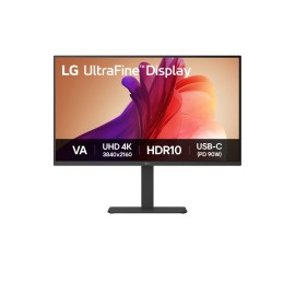 LG U32U720A-B LED Monitor Profissional UltraFine Plano, 81,3 cm (32"), 3840 x 2160 pixels 4K Ultra HD, 60Hz, USB-C, HDMI, DisplayPort, Ajuste de Altura, Pivot, Altifalantes Integrados, Preto - 32U720A-B - 8806096506875