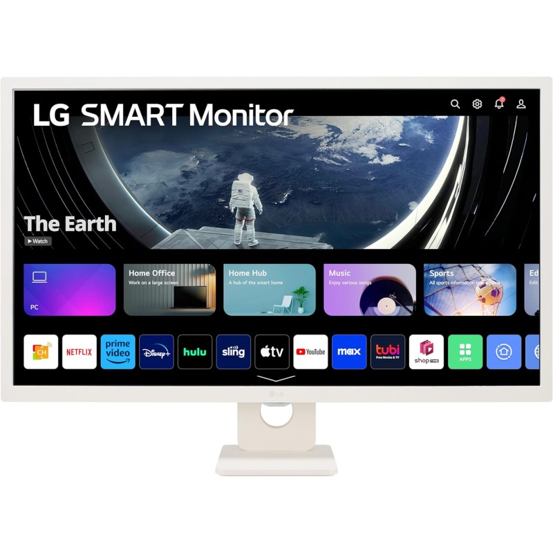 LG 32SR50F-W LED Monitor Plano MyView, 80 cm (31,5"), 1920 x 1080 pixels Full HD, Smart TV, 60Hz, HDMI, Altifalantes Integrados, Branco - 32SR50F-W - 8806084493507