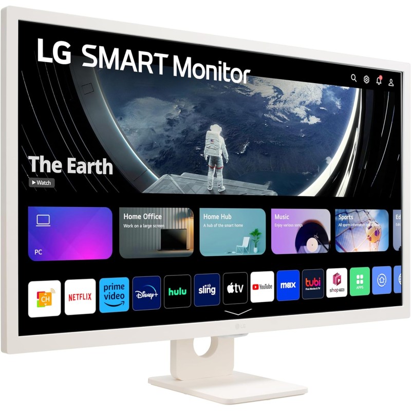 LG 32SR50F-W LED Monitor Plano MyView, 80 cm (31,5"), 1920 x 1080 pixels Full HD, Smart TV, 60Hz, HDMI, Altifalantes Integrados, Branco - 32SR50F-W - 8806084493507