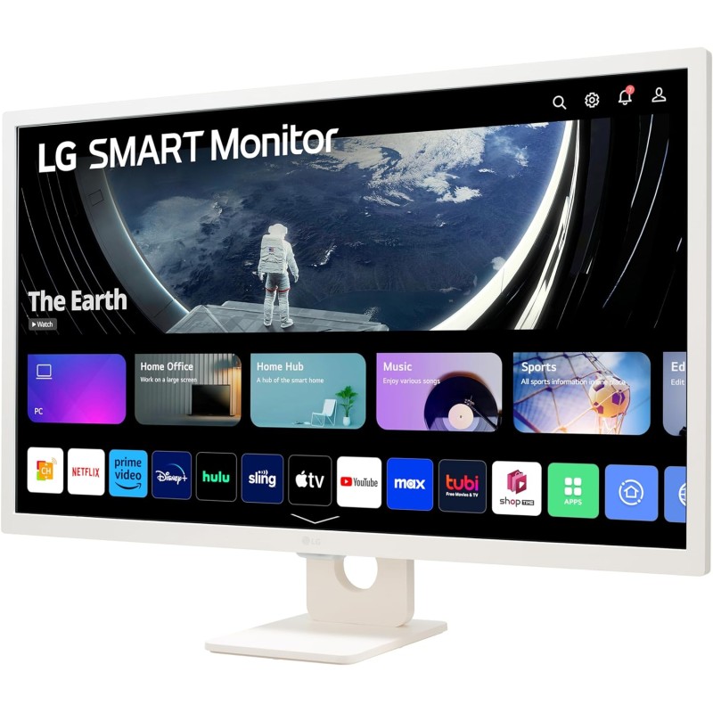 LG 32SR50F-W LED Monitor Plano MyView, 80 cm (31,5"), 1920 x 1080 pixels Full HD, Smart TV, 60Hz, HDMI, Altifalantes Integrados, Branco - 32SR50F-W - 8806084493507