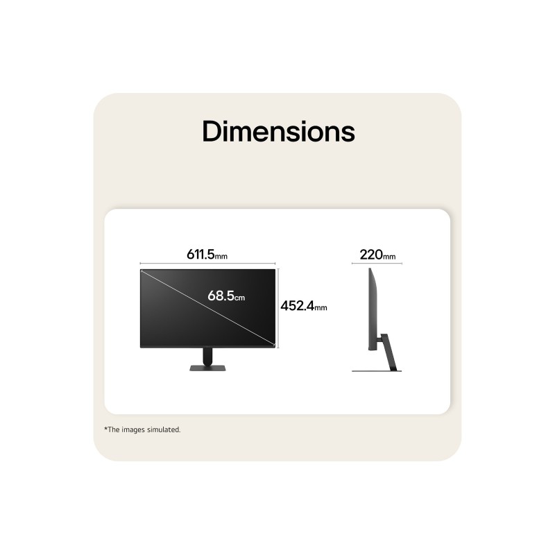 LG 27U411B-B LCD Monitor Plano, 68,6 cm (27"), 1920 x 1080 pixels Full HD, 144Hz, HDMI, Preto - 27U411B-B.AEU - 8806096833339