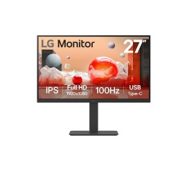 LG 27BA750-B LCD Monitor Profissional Plano, 68,6 cm (27"), 1920 x 1080 pixels Full HD, 100Hz, USB-C, DisplayPort, HDMI, Ajuste de Altura, Pivot, Altifalantes Integrados, Preto - 27BA750-B - 8806096208410