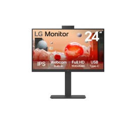 LG 24BA850-B IPS Monitor Profissional Plano, 60,5 cm (23,8"), 1920 x 1080 pixels Full HD, 100Hz, USB-C, DisplayPort, HDMI, Táctil, Ajuste de Altura, Pivot, Altifalantes Integrados, Preto - 24BA850-B - 8806096207109