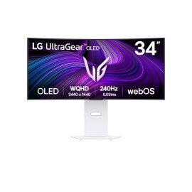 LG 34GX90SA-W OLED Monitor Gaming UltraGear Curvo, 86,4 cm (34"), 3440 x 1440 pixels Wide Quad HD, Smart TV, 240Hz, USB-C, DisplayPort, HDMI, Ajuste de Altura, Pivot, Altifalantes Integrados, Branco - 34GX90SA-W - 8806096435939