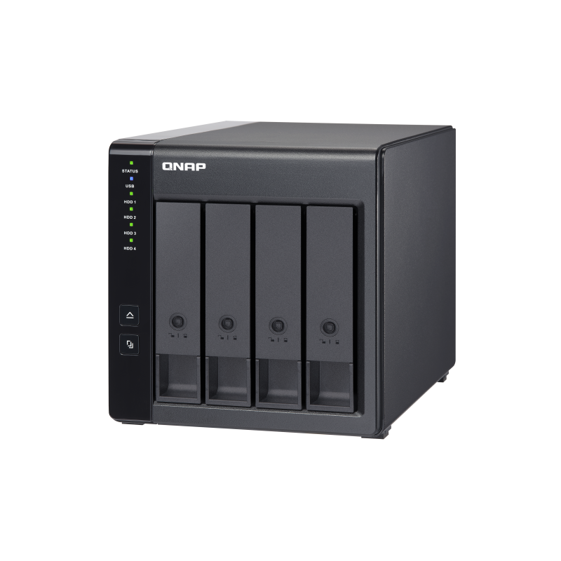 QNAP TR-004 DAS Compartimento HDD/SSD 4 Baías HDD/SSD 2.5"/3.5" SATA II SATA III 3 Gbit/s USB Type-C Preto - 4713213514429