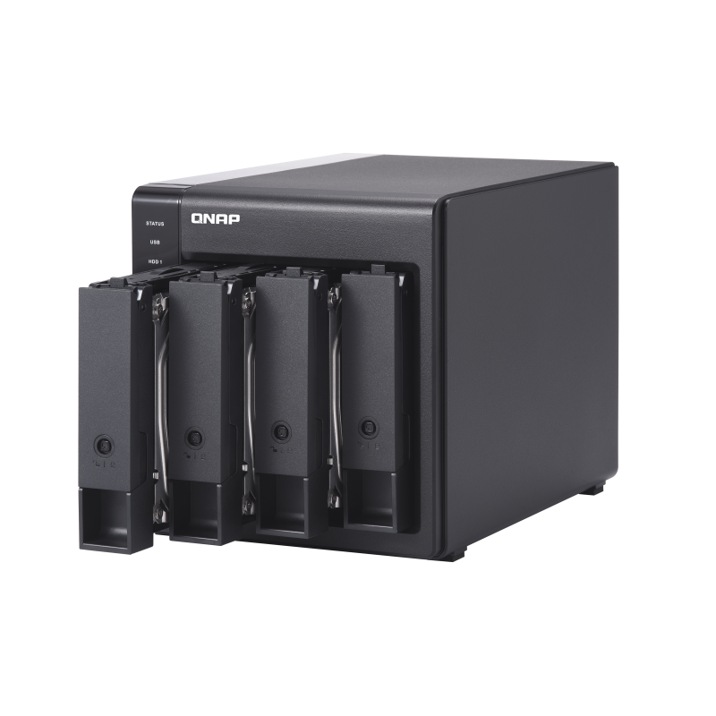 QNAP TR-004 DAS Compartimento HDD/SSD 4 Baías HDD/SSD 2.5"/3.5" SATA II SATA III 3 Gbit/s USB Type-C Preto - 4713213514429