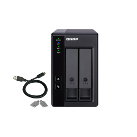QNAP TR-002 DAS Compartimento HDD/SSD 2 Baías HDD/SSD 2.5"/3.5" SATA II SATA III 6 Gbit/s USB Type-C RAID Preto - 4713213515310