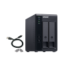 QNAP TR-002 DAS Compartimento HDD/SSD 2 Baías HDD/SSD 2.5"/3.5" SATA II SATA III 6 Gbit/s USB Type-C RAID Preto - 4713213515310