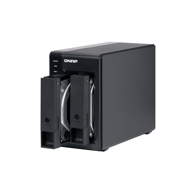 QNAP TR-002 DAS Compartimento HDD/SSD 2 Baías HDD/SSD 2.5"/3.5" SATA II SATA III 6 Gbit/s USB Type-C RAID Preto - 4713213515310