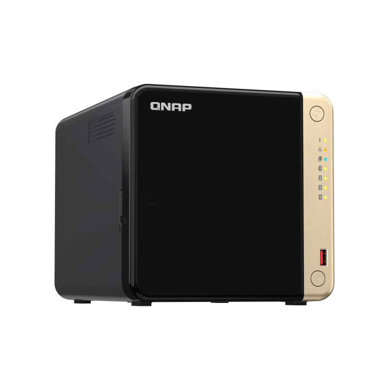 QNAP TS-464 NAS Tower Intel Celeron N5095 8 GB DDR4 4 Baías HDD/SSD 2.5GbE RAID Preto - TS-464-8G - 4711103082324