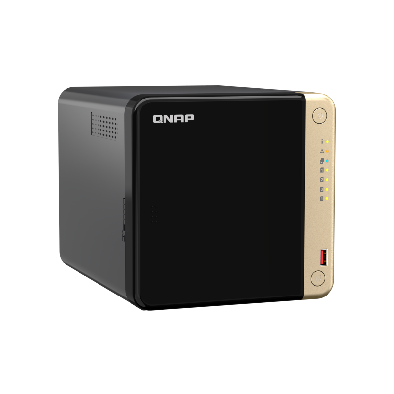 QNAP TS-464 NAS Tower Intel Celeron N5095 8 GB DDR4 4 Baías HDD/SSD 2.5GbE RAID Preto - TS-464-8G - 4711103082324