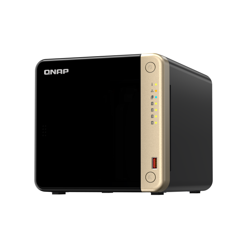 QNAP TS-464 NAS Tower Intel Celeron N5095 8 GB DDR4 4 Baías HDD/SSD 2.5GbE RAID Preto - TS-464-8G - 4711103082324