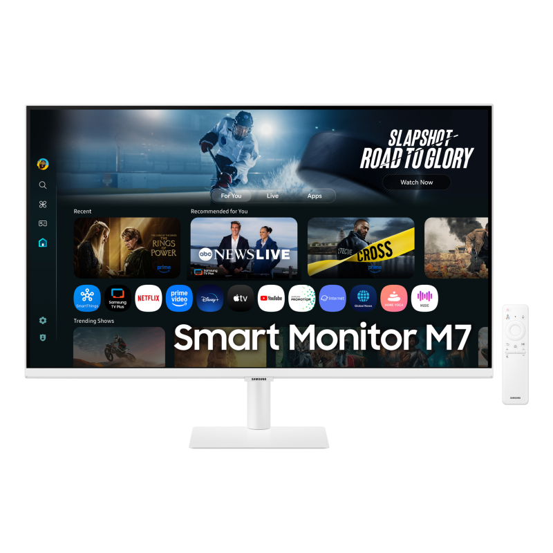 Samsung M7 S43FM701UU LCD Monitor Plano, 109,2 cm (43"), 3840 x 2160 pixels 4K Ultra HD, Smart TV, 60Hz, USB-C, HDMI, Altifalantes Integrados, Branco - LS43FM701UUXEN - 8806097316015