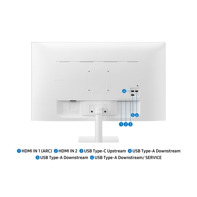 Samsung M7 S43FM701UU LCD Monitor Plano, 109,2 cm (43"), 3840 x 2160 pixels 4K Ultra HD, Smart TV, 60Hz, USB-C, HDMI, Altifalantes Integrados, Branco - LS43FM701UUXEN - 8806097316015