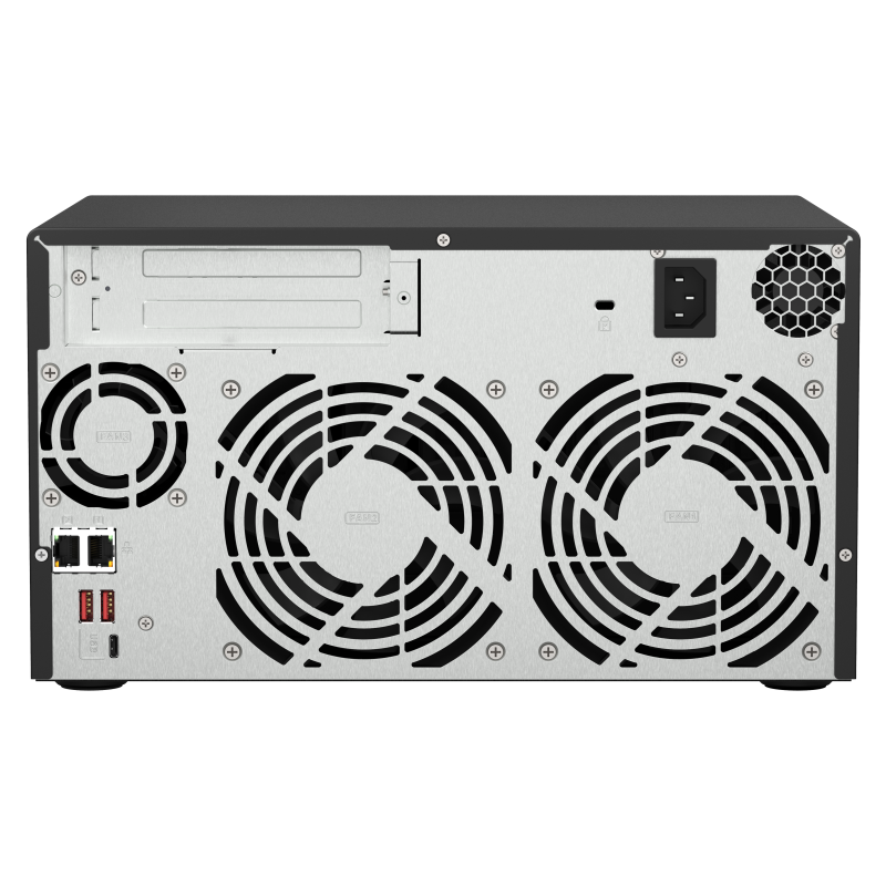 QNAP TS-873A NAS Tower AMD Ryzen Embedded V1500B 8 GB DDR4 8 Baías HDD/SSD 2.5"/3.5"/M.2 Serial ATA III RAID Preto - 4713213518823