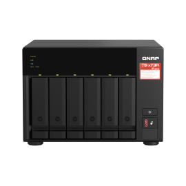 QNAP TS-673A-8G NAS Tower Ryzen Embedded V1500B 8 GB DDR4 0 TB 6 Baías HDD/SSD 2.5"/3.5" M.2 SATA II SATA III 5GbE RAID Preto - 4713213518830