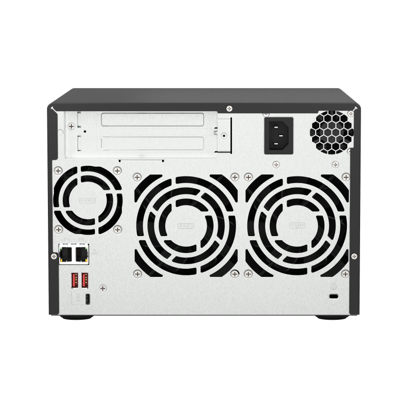QNAP TS-673A-8G NAS Tower Ryzen Embedded V1500B 8 GB DDR4 0 TB 6 Baías HDD/SSD 2.5"/3.5" M.2 SATA II SATA III 5GbE RAID Preto - 4713213518830