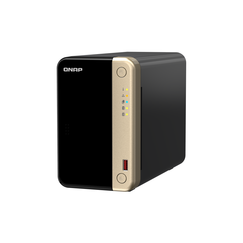 QNAP TS-264-8G NAS Tower Intel Celeron N5095 8 GB DDR4 2 Baías HDD/SSD 2.5"/3.5" 2.5GbE RAID Preto - 4711103082331