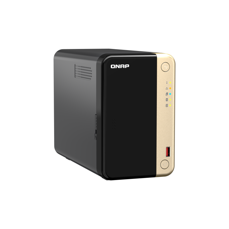 QNAP TS-264-8G NAS Tower Intel Celeron N5095 8 GB DDR4 2 Baías HDD/SSD 2.5"/3.5" 2.5GbE RAID Preto - 4711103082331
