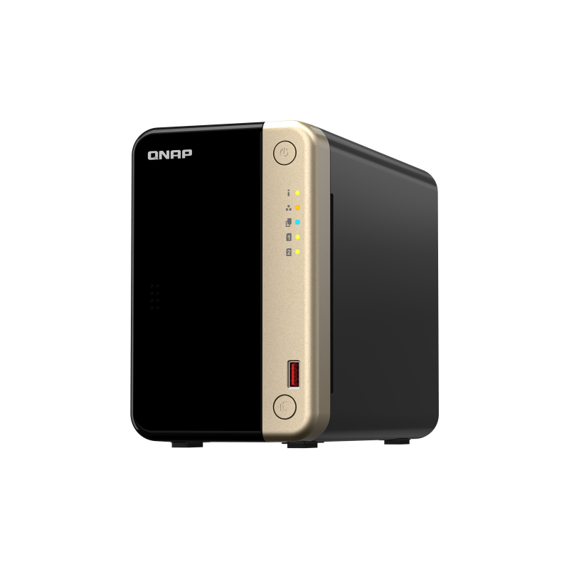QNAP TS-264-8G NAS Tower Intel Celeron N5095 8 GB DDR4 2 Baías HDD/SSD 2.5"/3.5" 2.5GbE RAID Preto - 4711103082331
