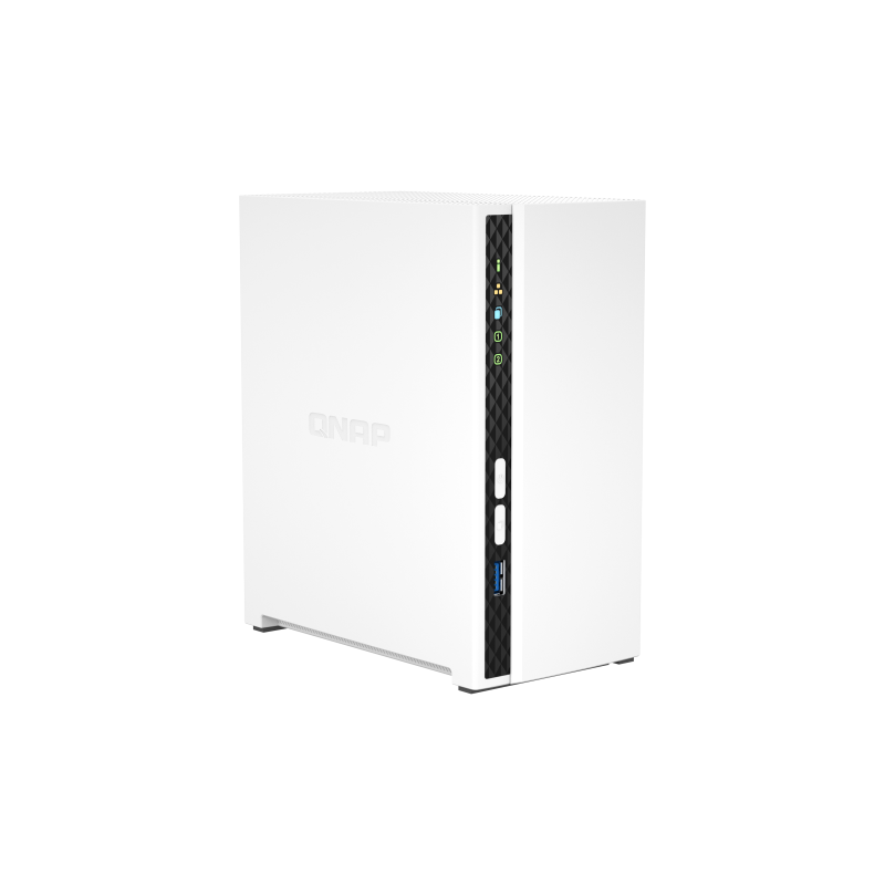 QNAP TS-233 NAS Tower Cortex-A55 2 GB DDR4 2 Baías HDD/SSD 2.5"/3.5" SATA II SATA III 1GbE RAID Branco - 4711103080597