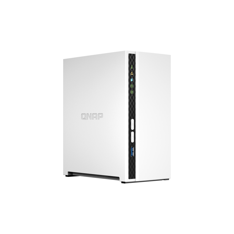 QNAP TS-233 NAS Tower Cortex-A55 2 GB DDR4 2 Baías HDD/SSD 2.5"/3.5" SATA II SATA III 1GbE RAID Branco - 4711103080597