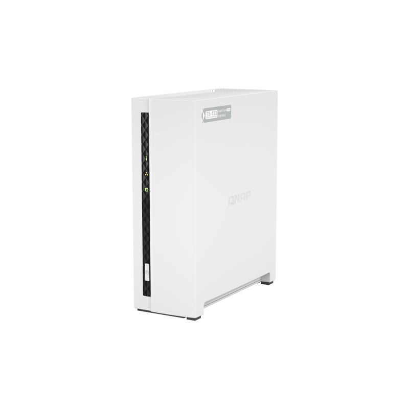 QNAP TS-133 NAS Tower Cortex-A55 2 GB DDR4 1 Baía HDD/SSD 1GbE Branco - 4711103080603