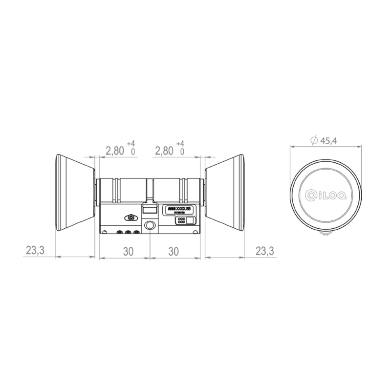 iLOQ ILOQ-S50-CYLINDER-3030-DOUBLE-LL