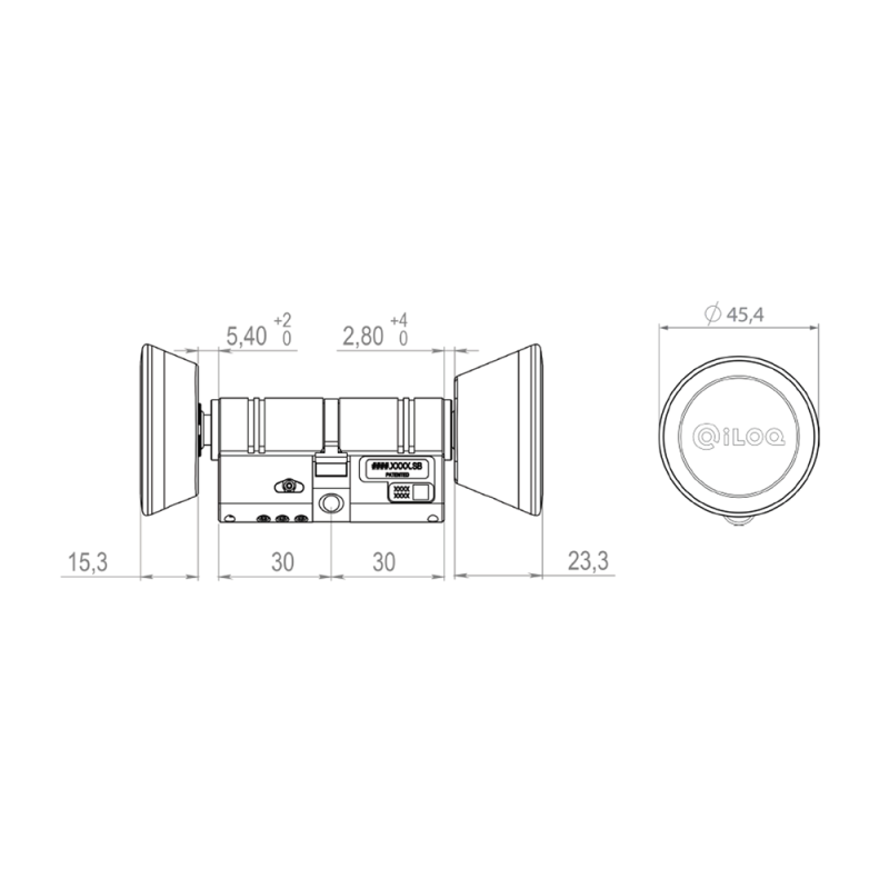 iLOQ ILOQ-S50-CYLINDER-3030-DOUBLE-L