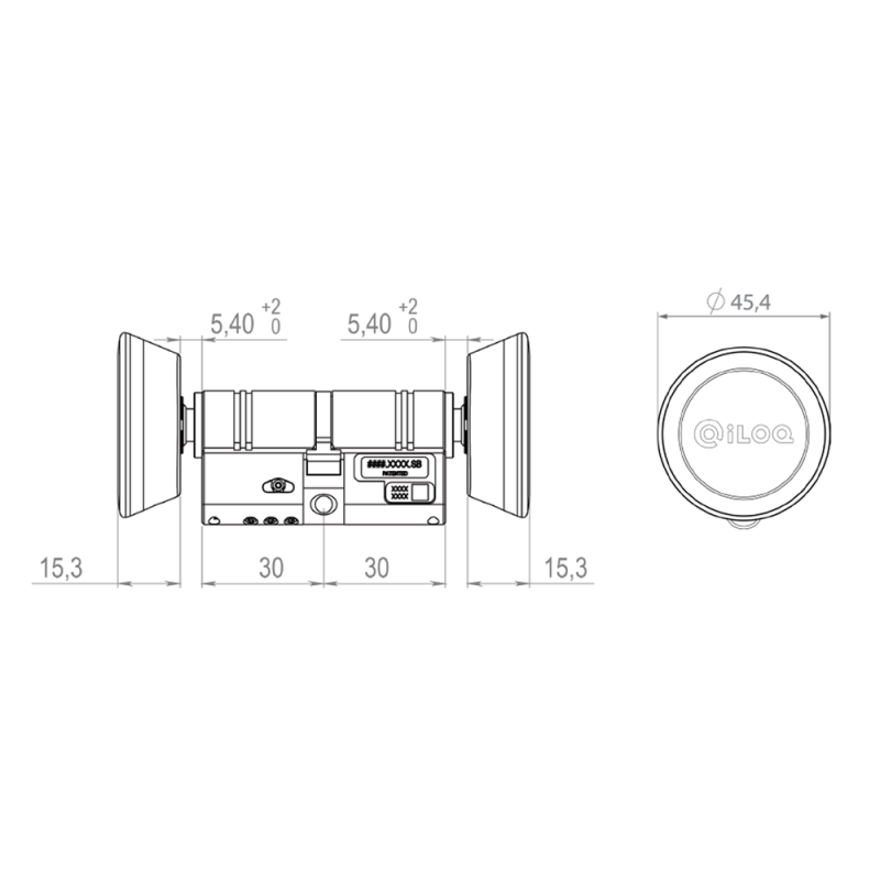 iLOQ ILOQ-S50-CYLINDER-3030-DOUBLE