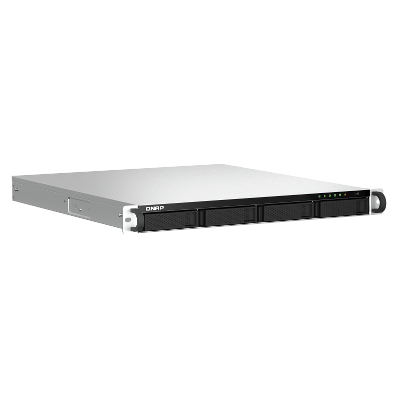 QNAP TS-464U-RP-8G NAS Rackmount 1U Intel Celeron N5095 8 GB DDR4 4 Baías HDD/SSD 2.5"/3.5" 2.5GbE RAID Alumínio, Preto - 4711103082201