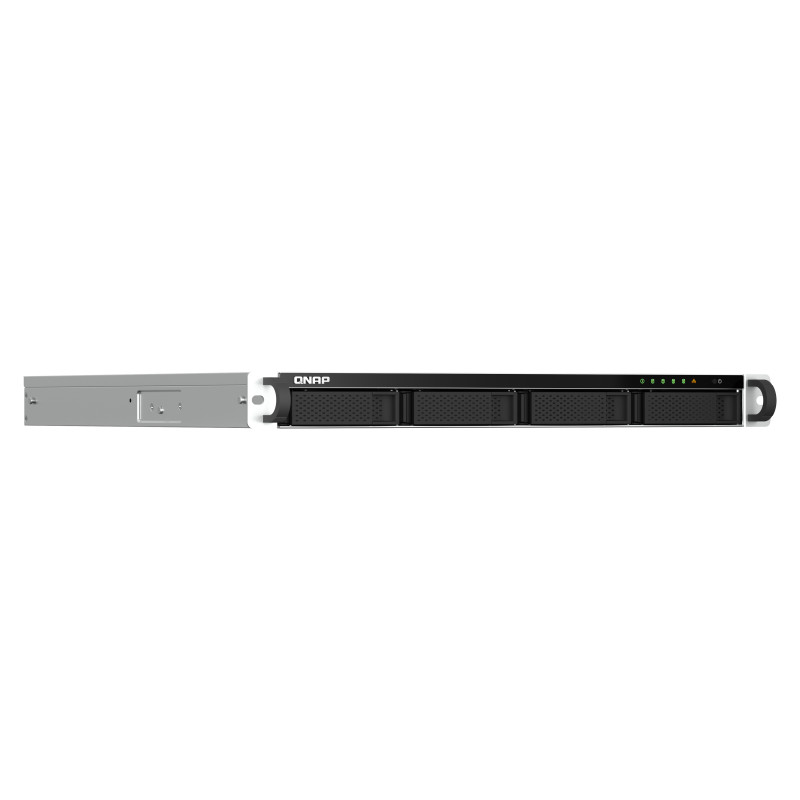 QNAP TS-464U-RP-8G NAS Rackmount 1U Intel Celeron N5095 8 GB DDR4 4 Baías HDD/SSD 2.5"/3.5" 2.5GbE RAID Alumínio, Preto - 4711103082201