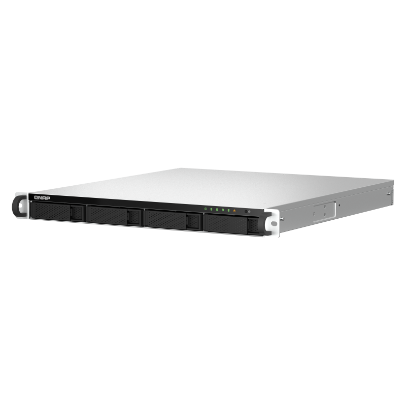 QNAP TS-464U-RP-8G NAS Rackmount 1U Intel Celeron N5095 8 GB DDR4 4 Baías HDD/SSD 2.5"/3.5" 2.5GbE RAID Alumínio, Preto - 4711103082201